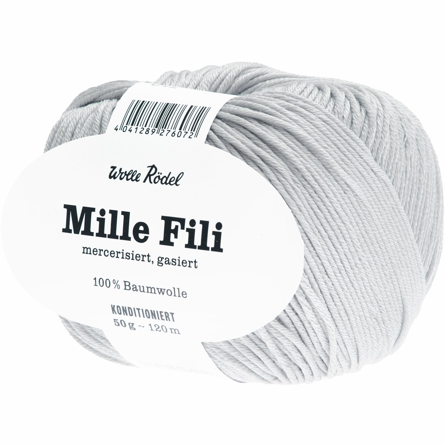Strickset Pullunder Modell 16 aus Die Neue Masche No. 12 von idee. Creativmarkt Mille Fili Strickset Pullunder Modell 16: Silbergraues Garnknäuel von Wolle Rödel, 100% Baumwolle.