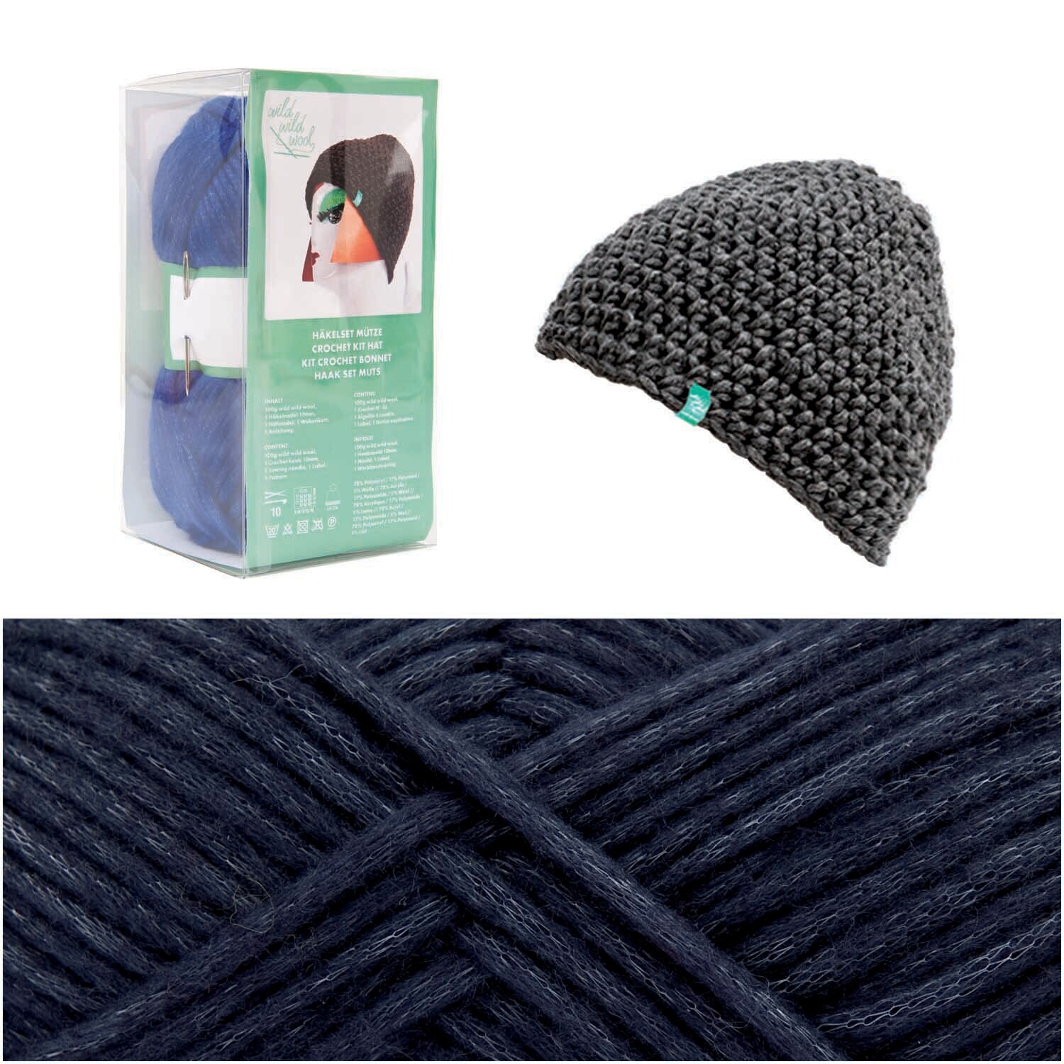 Häkelset Mütze Wild Wild Wool uni Häkelset Mütze Wild Wild Wool uni