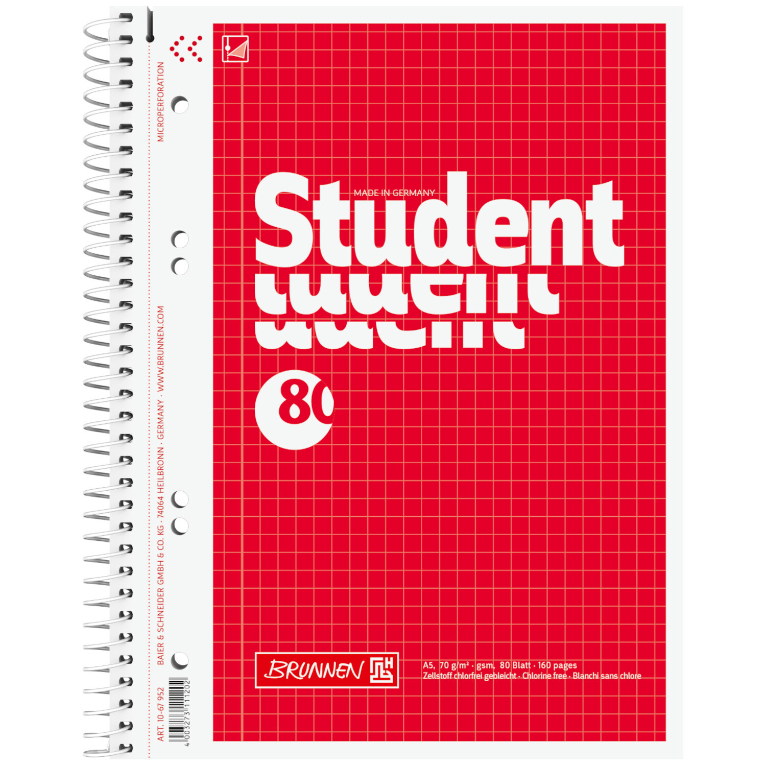 Collegeblock Student DIN A5 80 Blatt