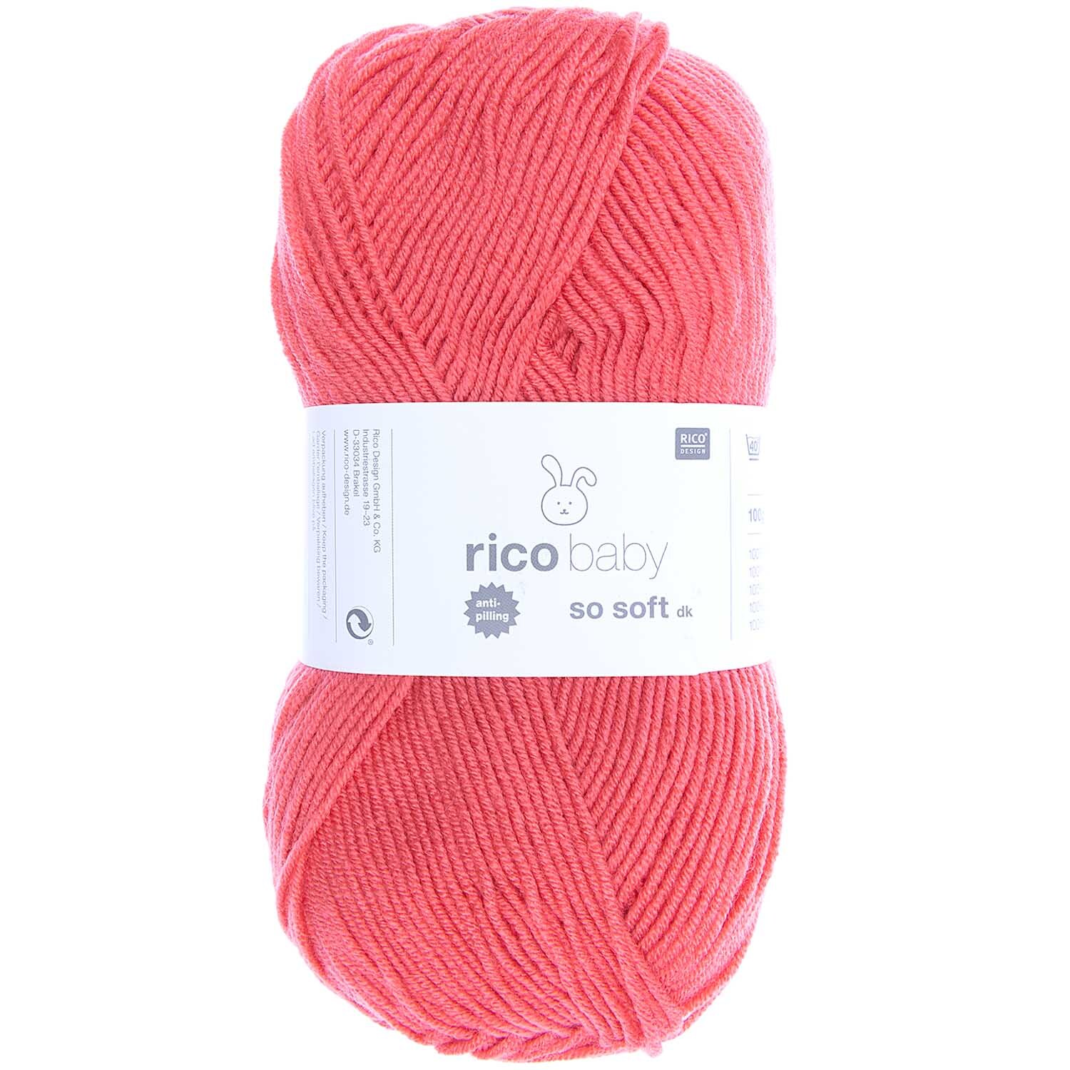 Rico Baby So Soft dk 100g 250m Farbe Melone von Rico Design Rico Baby So Soft dk: Weiches Garn in Melone von Rico Design, ideal für Babyprojekte, 100g 250m.
