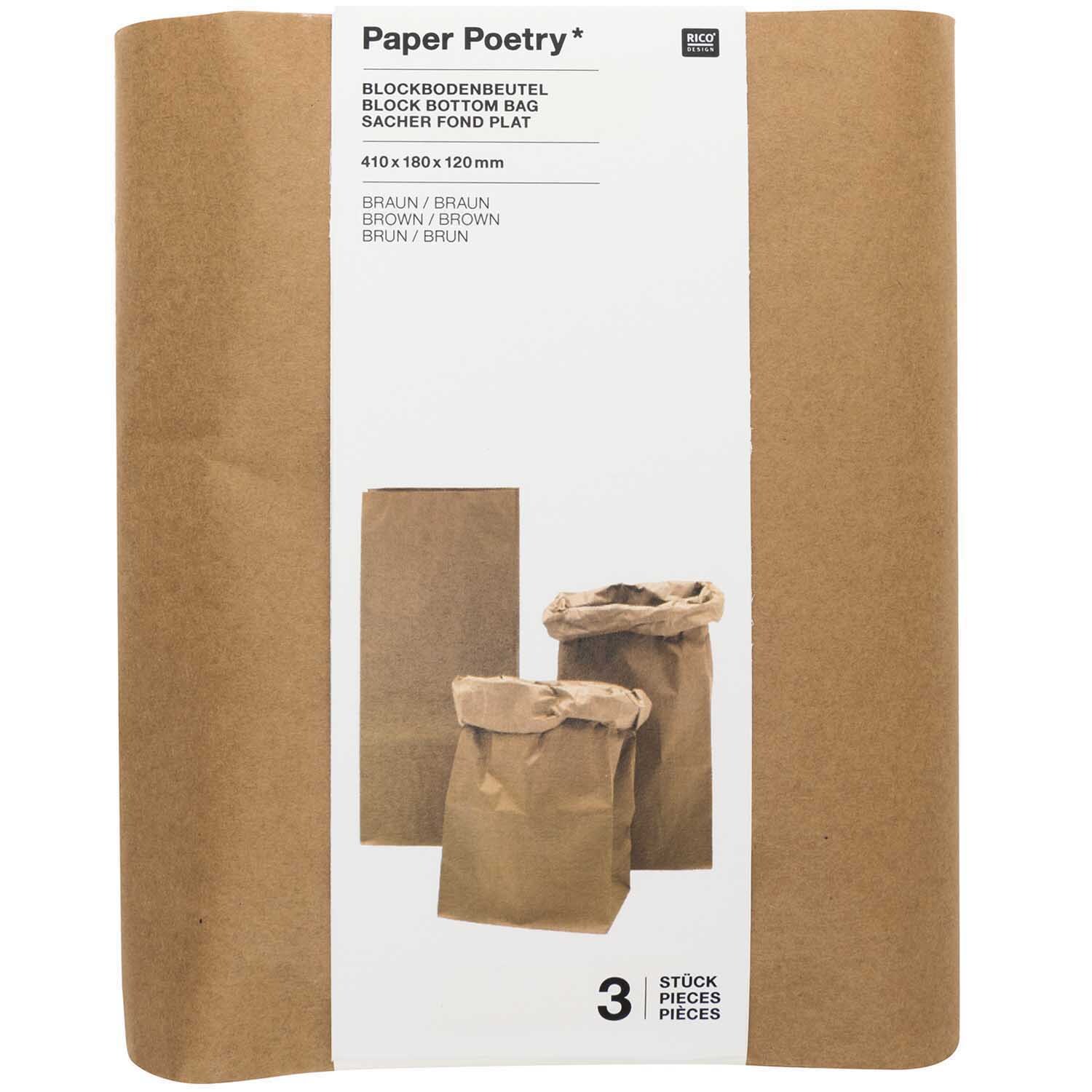 Paper Poetry Maxi-Blockbodenbeutel S 41x18x12cm 3 Stück Paper Poetry Maxi-Blockbodenbeutel S 41x18x12cm 3 Stück