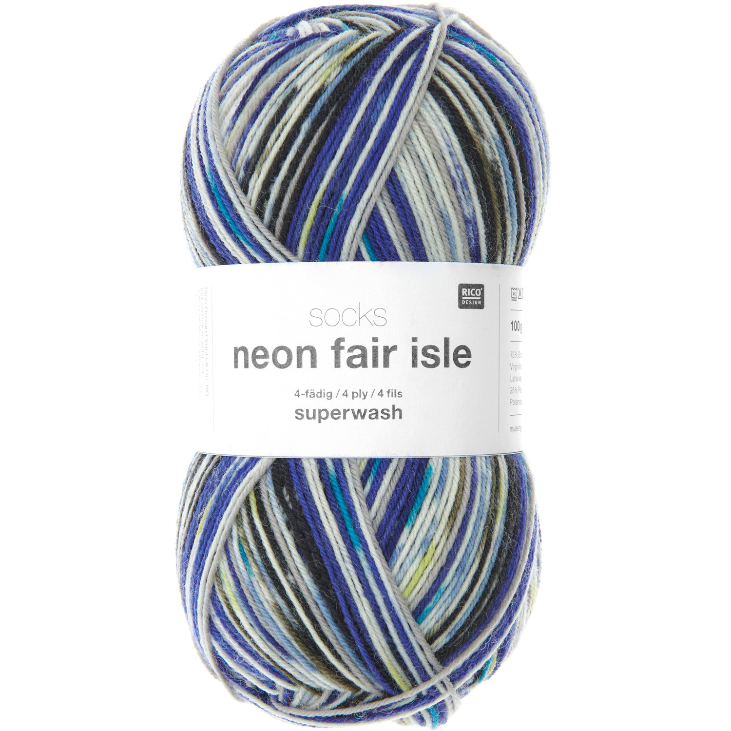 Socks Neon Fair Isle 4-fädig Socks Neon Fair Isle 4-fädig