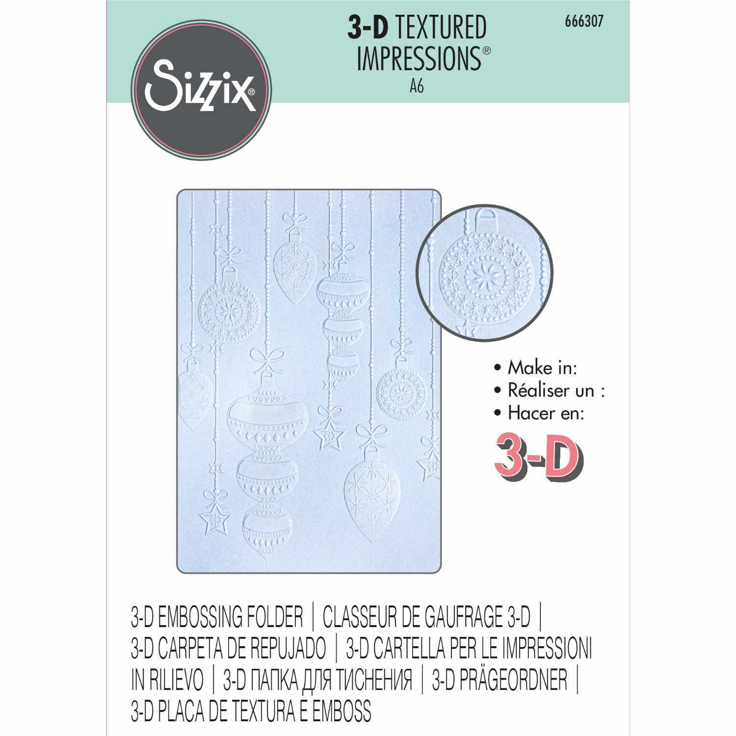 3D Textured Impressions Embossing Folder Sparkly Ornaments 3D Textured Impressions Embossing Folder Sparkly Ornaments