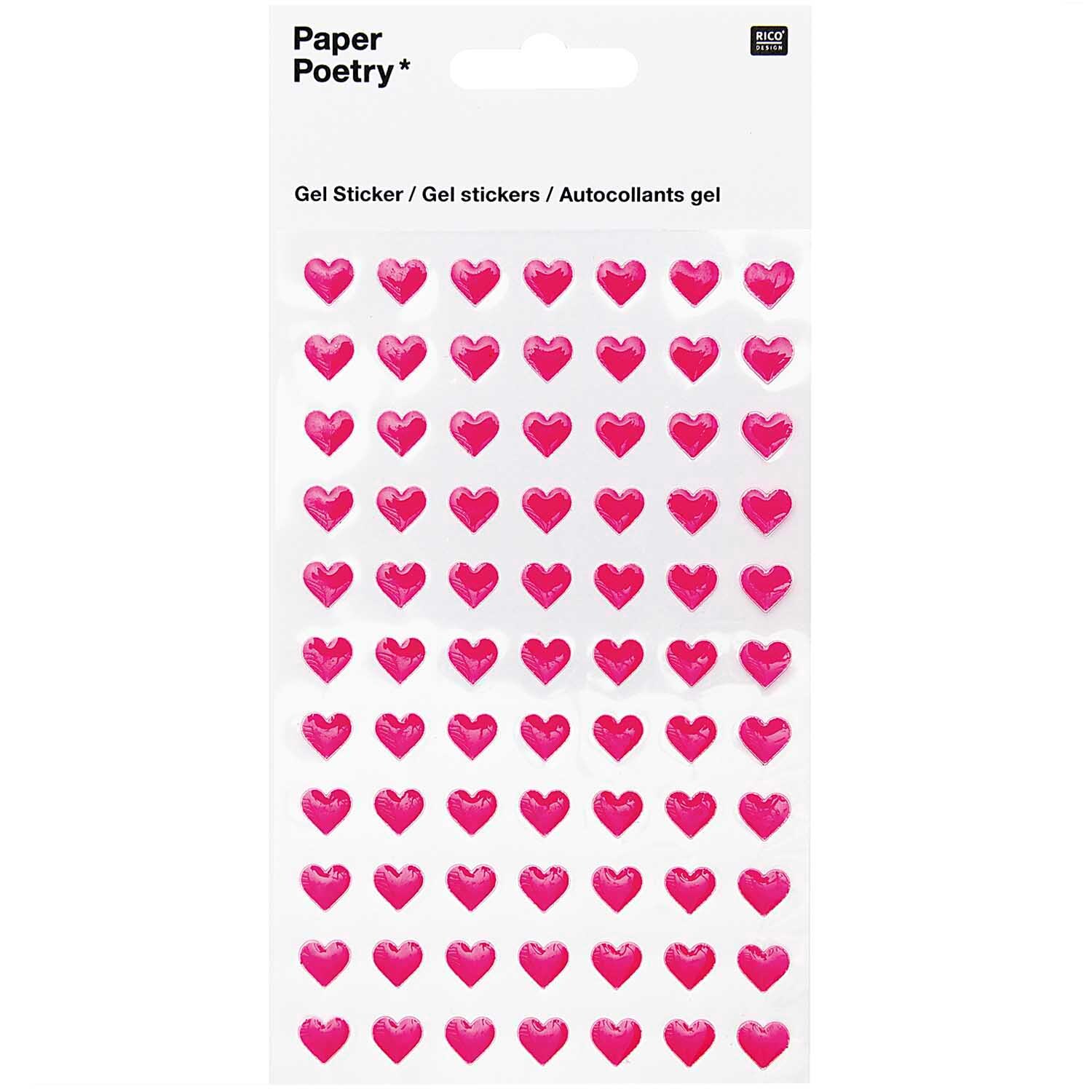 Paper Poetry Gelsticker Herzen klein Neonpink