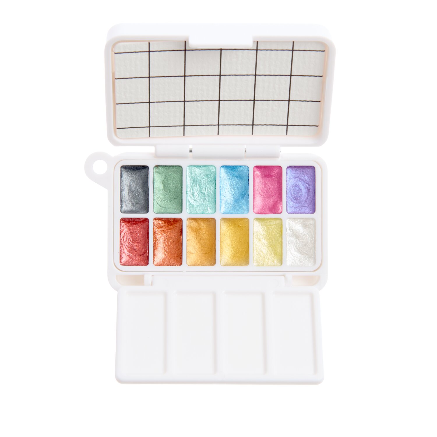 Rico Design Mini Aquarellfarbkasten Metallic 12 Farben
