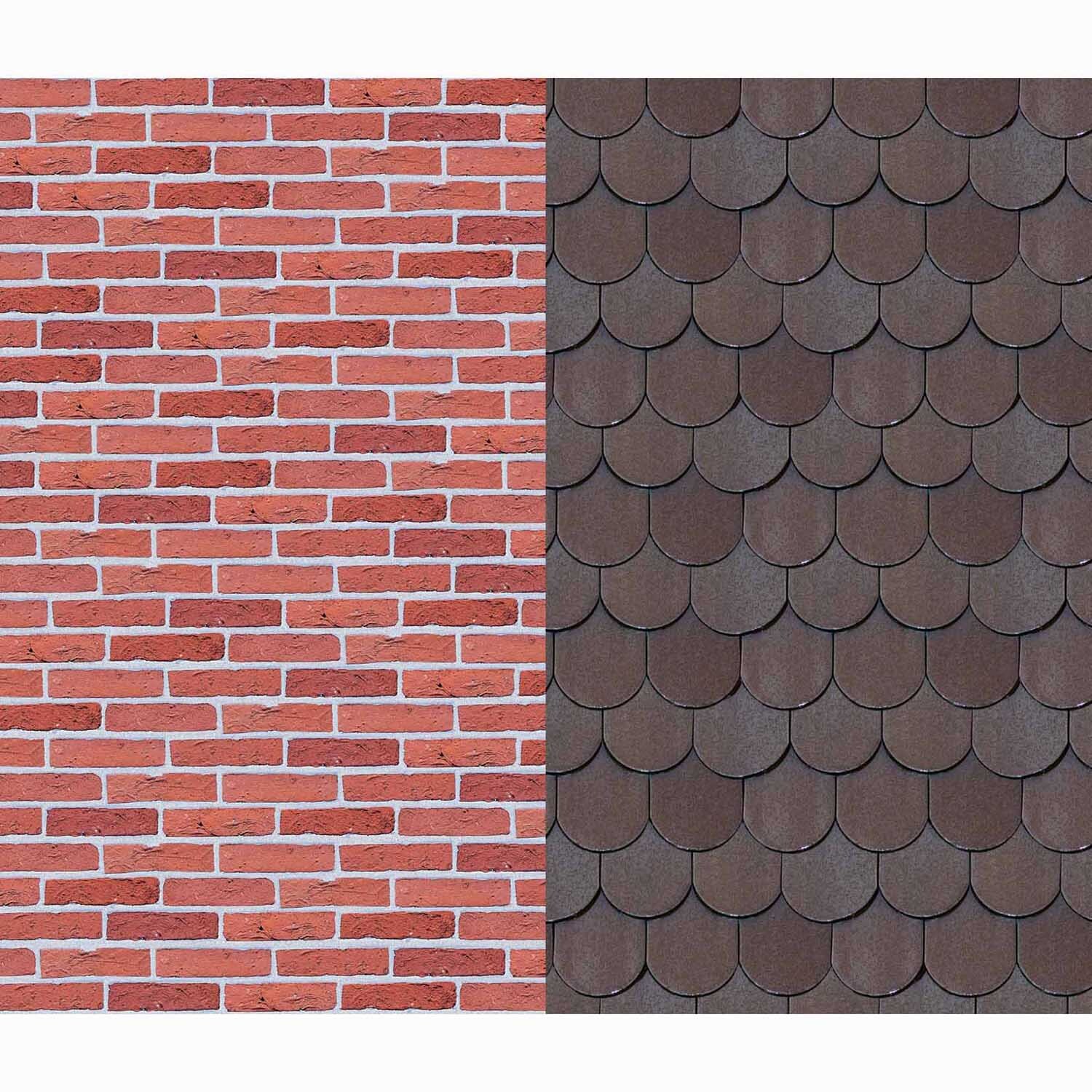 Fotokarton Klinker-Dachziegel 50x70cm 300g/m²