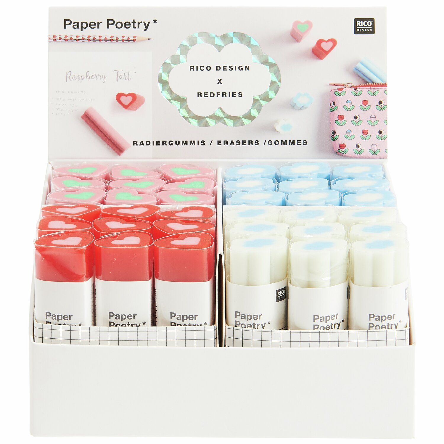 Rico Design x Redfries Radiergummi Wolke Eye Candy 1,5x2,1x6cm Farbe Hellblau/Dunkelblau von Rico Design