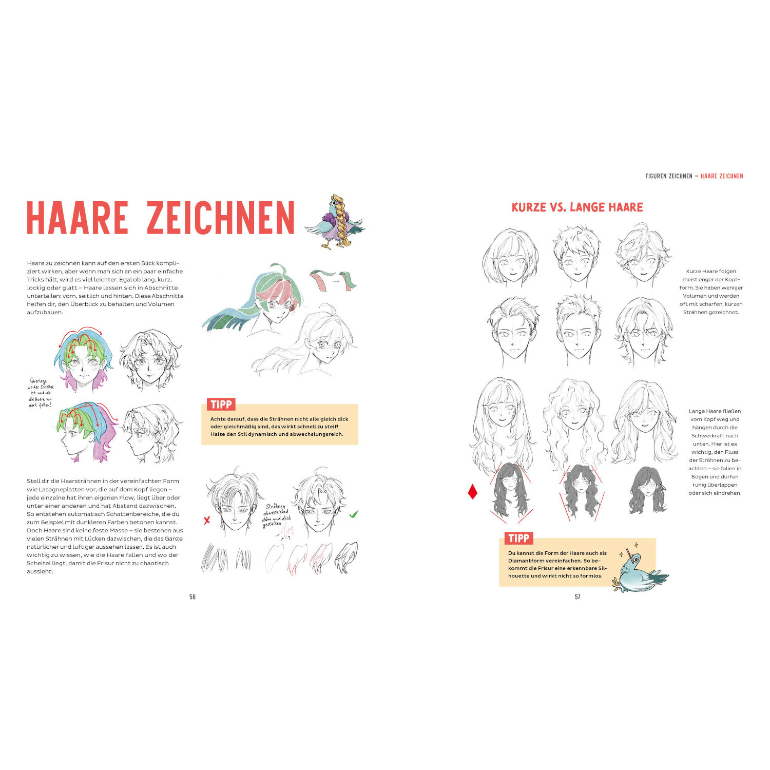 Manga-Academy – Die perfekte Figur zeichnen: Anleitung zum Zeichnen von Haaren mit Tipps.