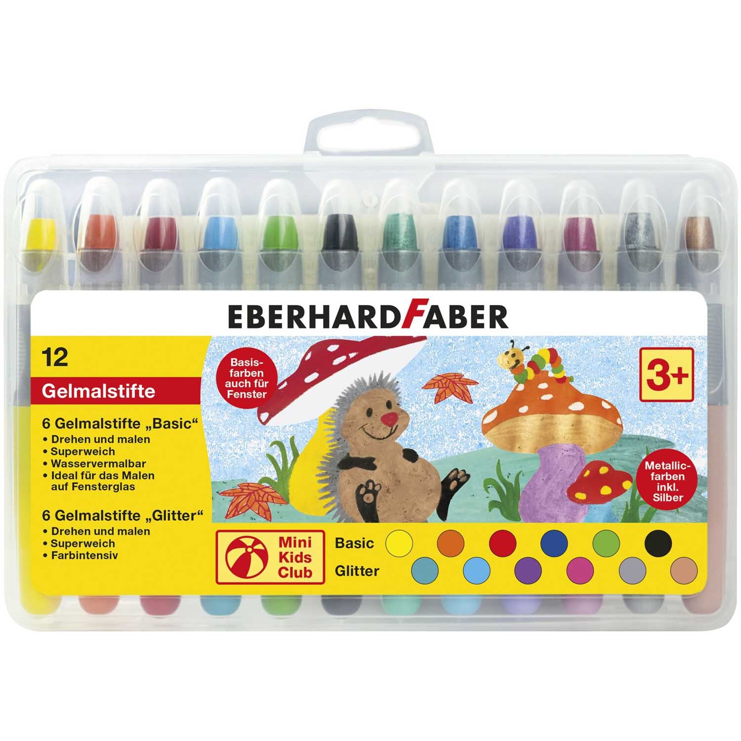 Gelmalstifte Basic & Glitter 12er Set