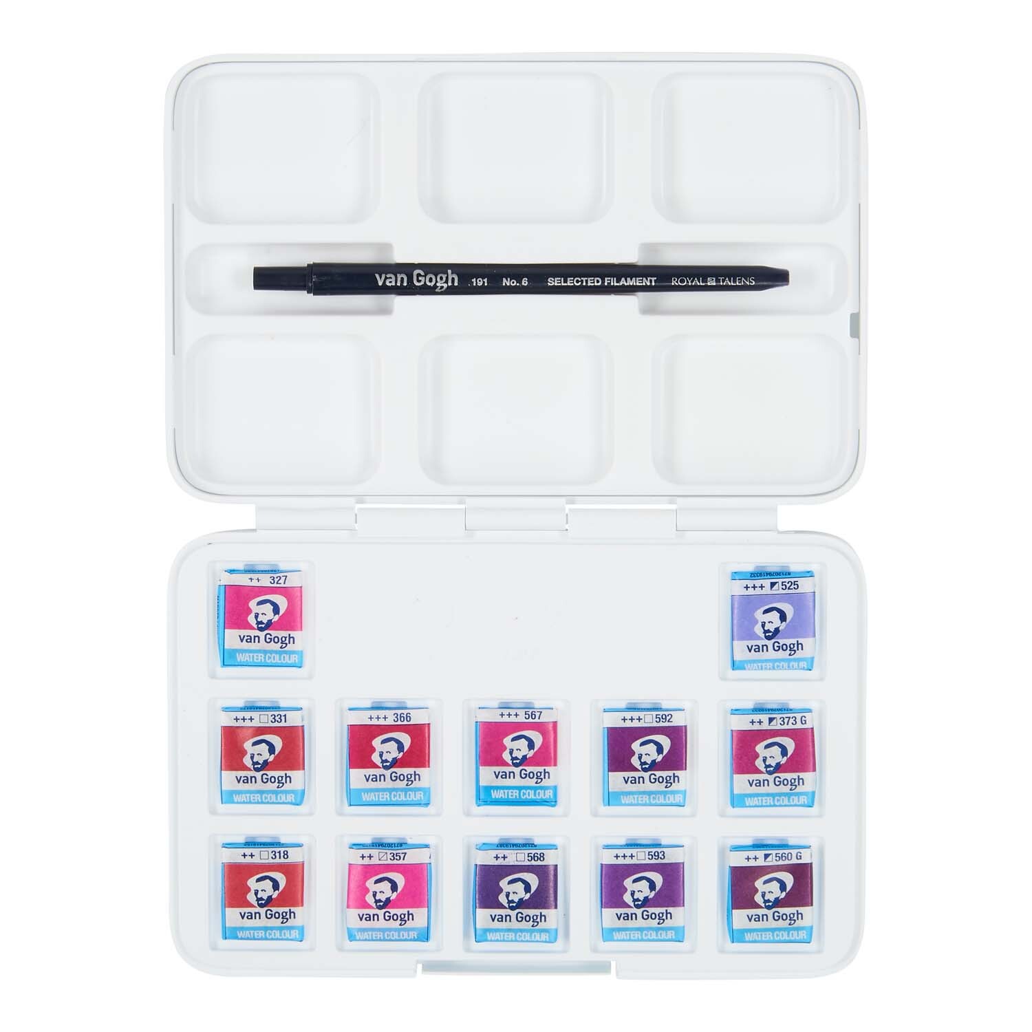 Aquarell Set rosa-violett 12 Näpfchen Aquarell Set rosa-violett 12 Näpfchen