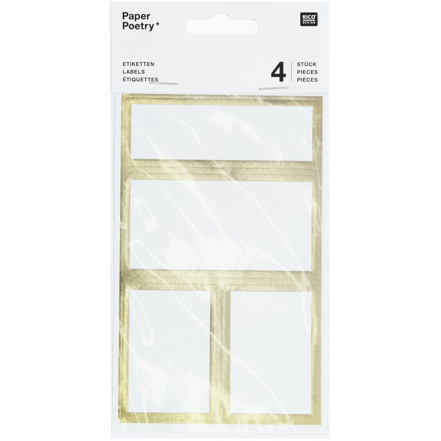 Paper Poetry Papieretiketten Gold 4 Stück von Rico Design