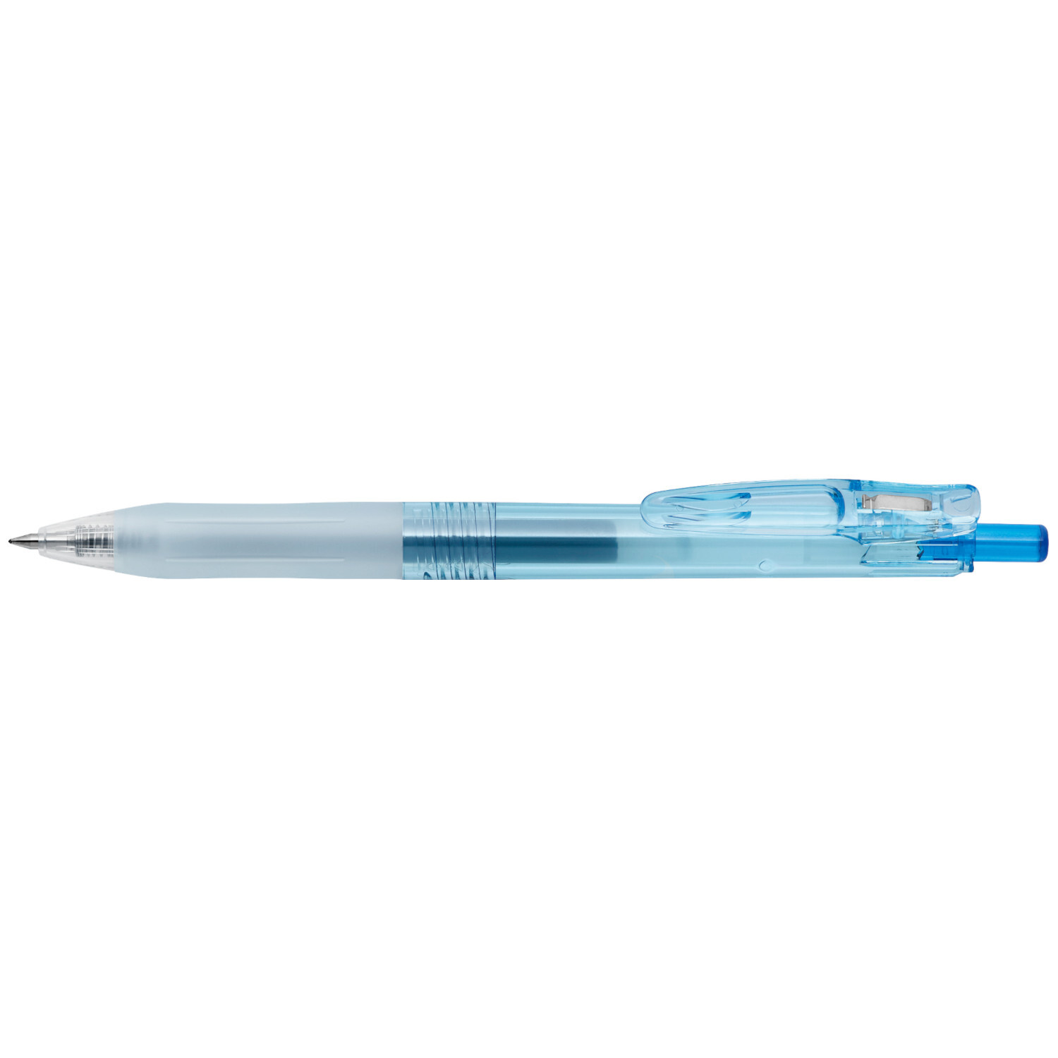 Sarasa Clip Biotube Kugelschreiber in transparentem Design mit blauer Tinte und 0,5mm Spitze. Ideal für präzises Schreiben.