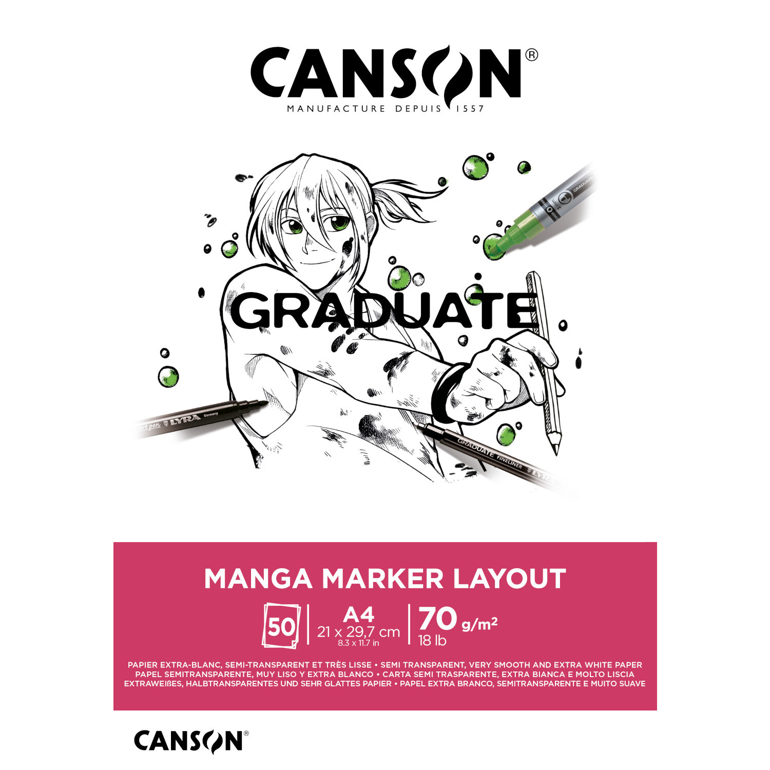 Graduate Manga Block 50 Blatt