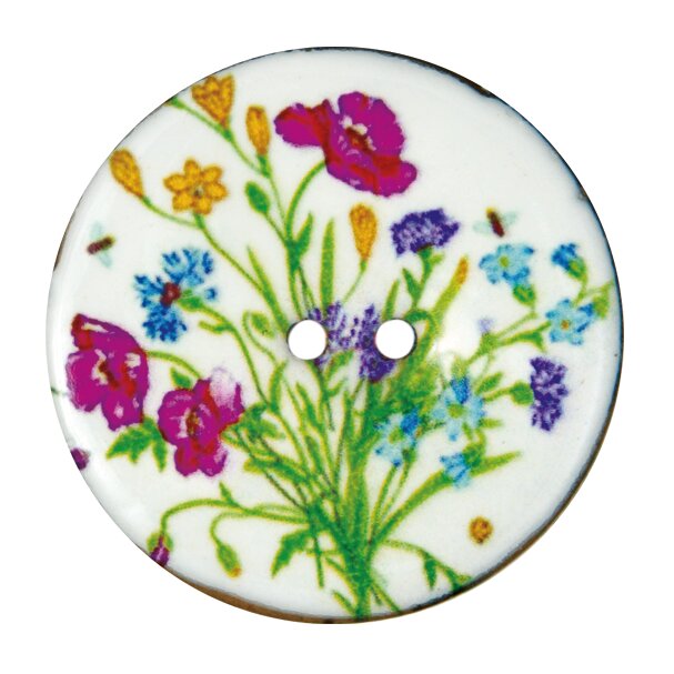 Knopf Floral Weiß 4 cm 1 Stück von Rico Design