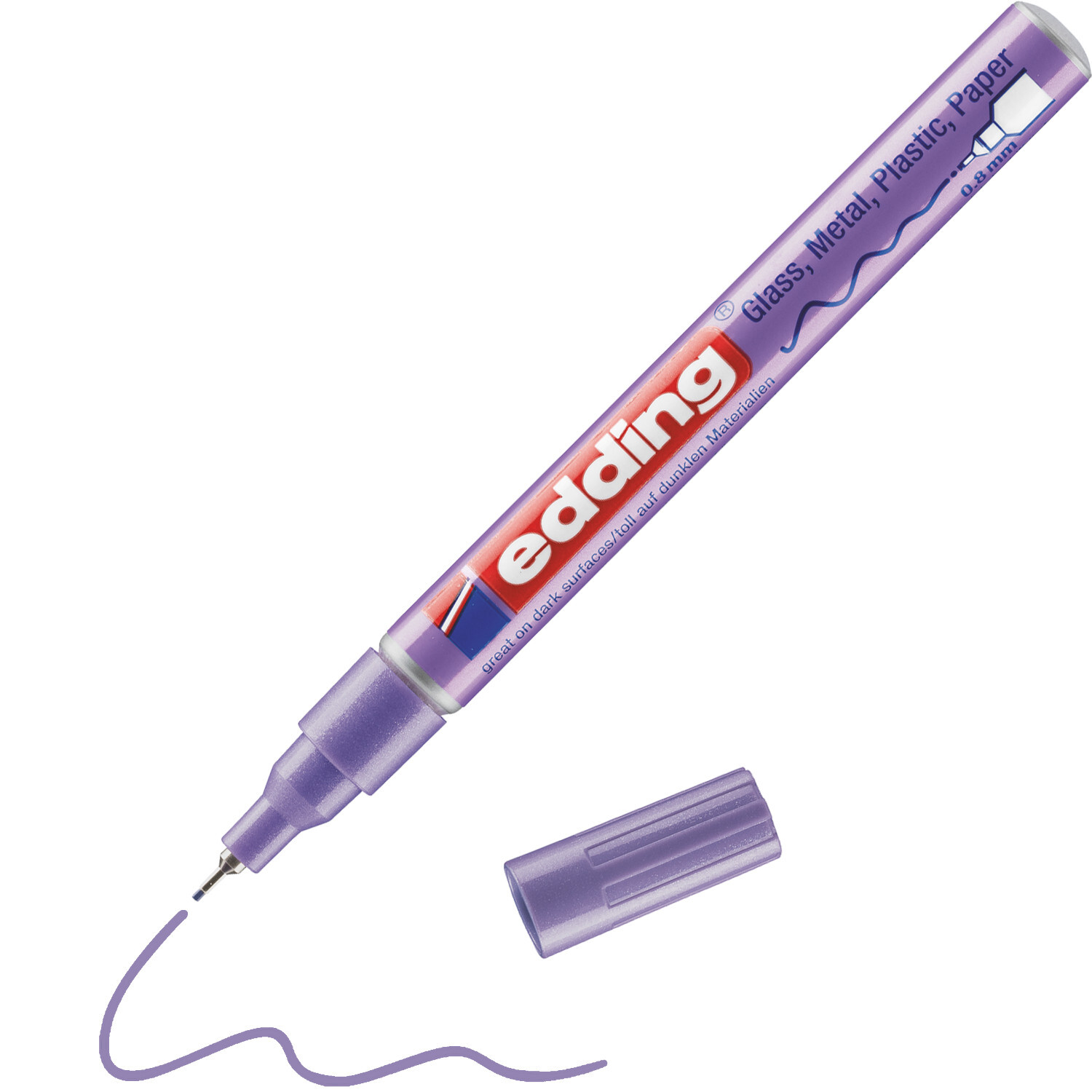 780 Glanzlackmarker Farbe Violett Metallic von edding International 780 Glanzlackmarker von edding in Violett Metallic, ideal für Glas, Metall und Papier.