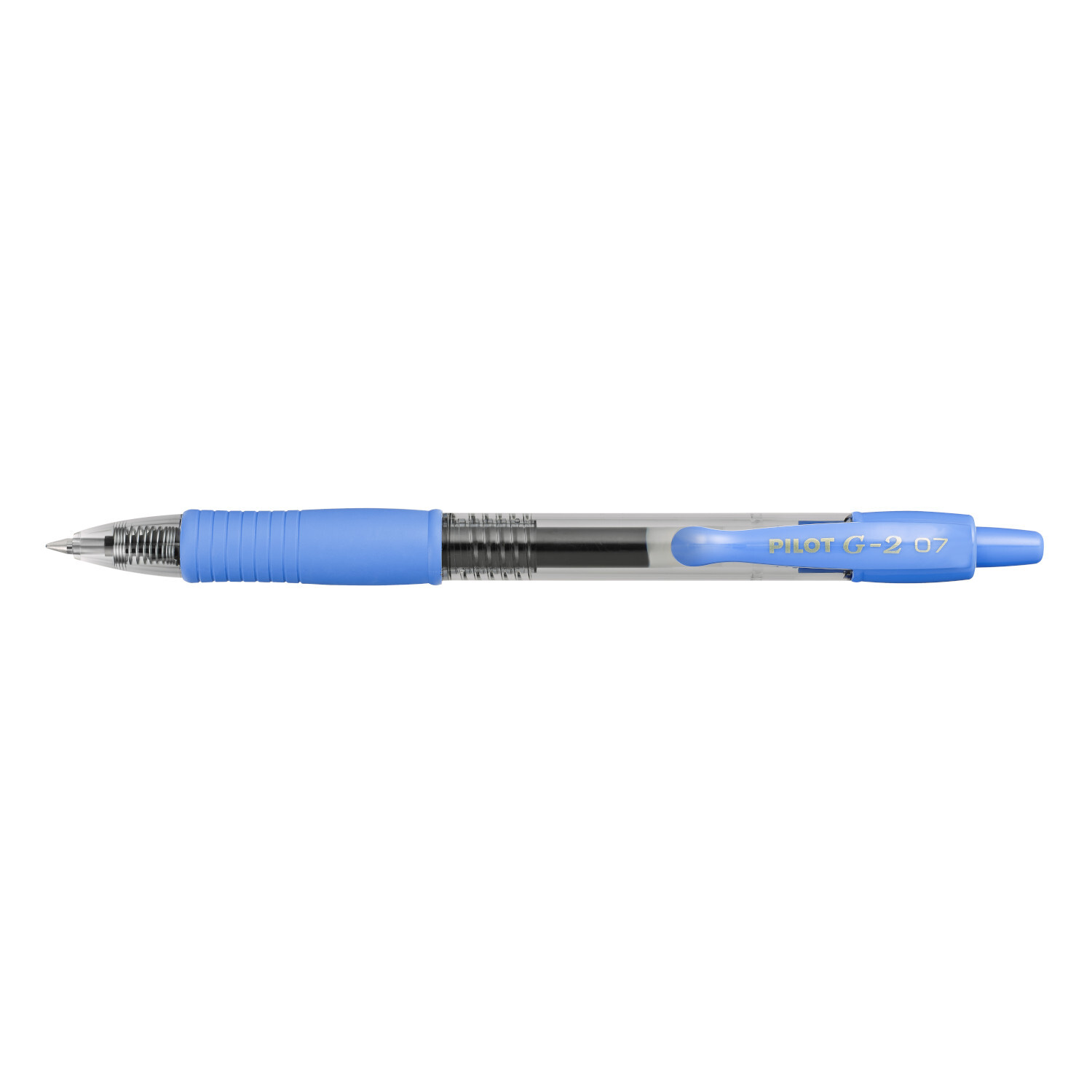 Gelschreiber G2-7 in himmelblau von PILOT, mit ergonomischem Griff und transparentem Gehäuse. Ideal für präzises Schreiben.