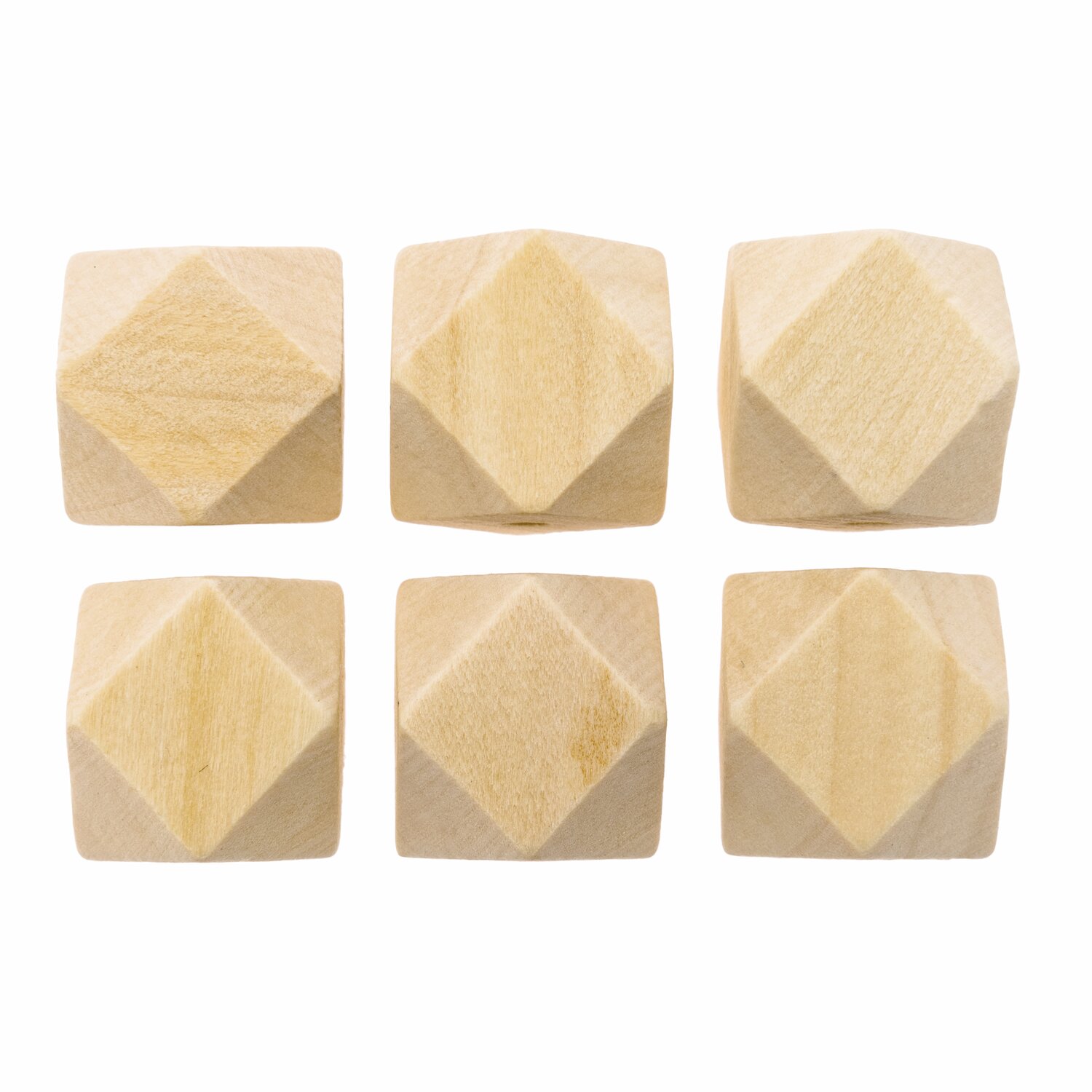 Holzperlen Diamant 2x2x2cm 6 Stück von Rico Design
