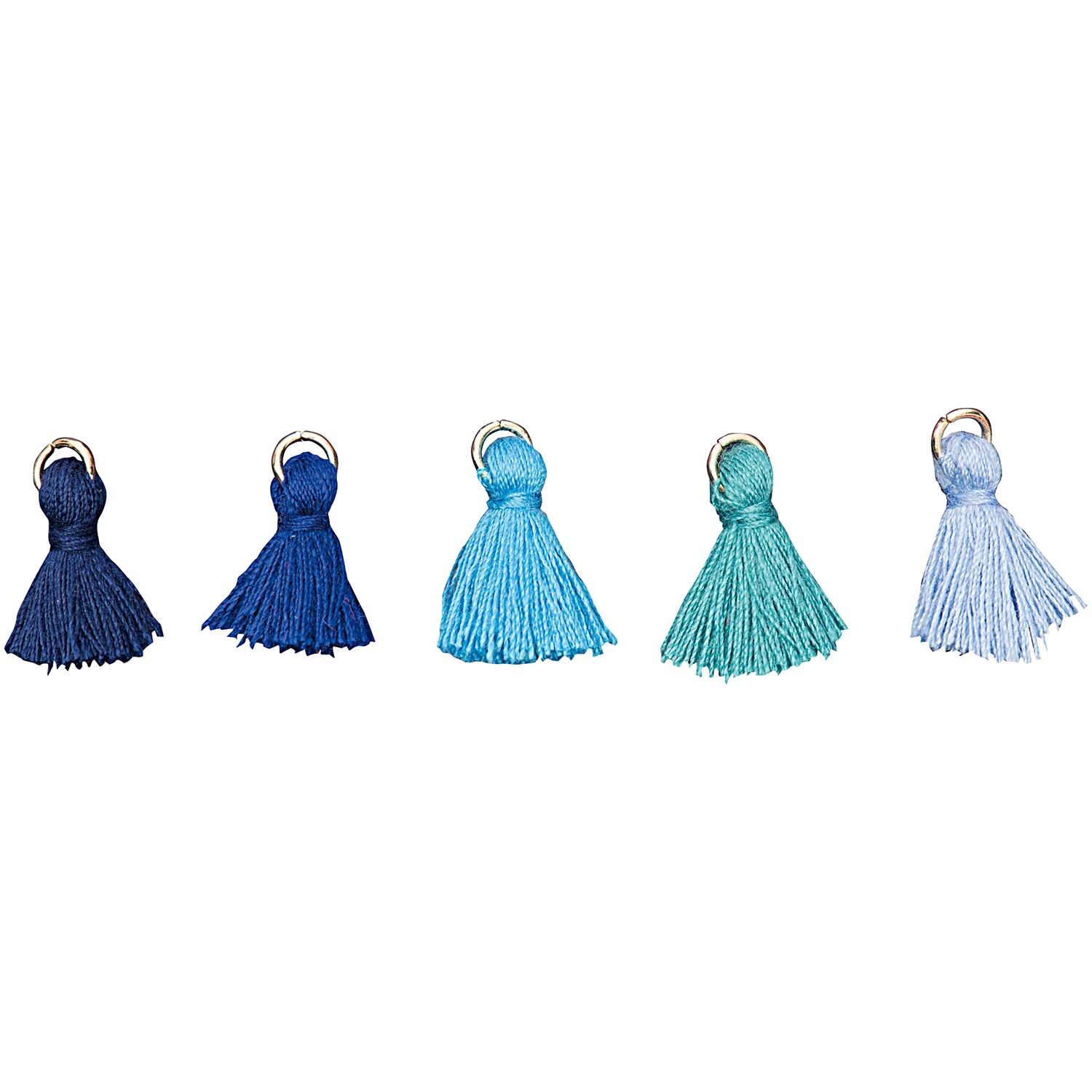 Anhänger Quasten Mix aqua 5 Stück Anhänger Quasten Mix aqua 5 Stück