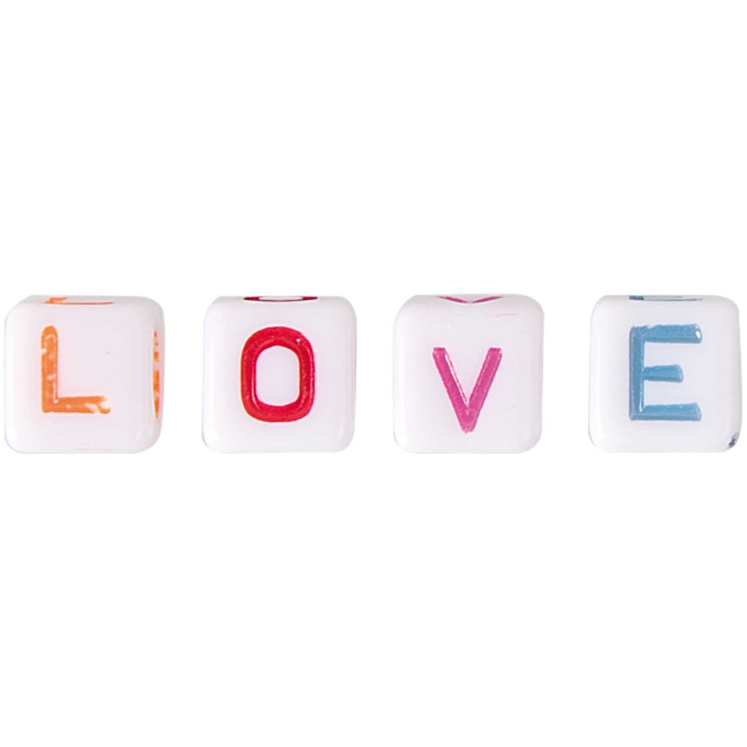 Buchstaben Würfel Love 4 Stück