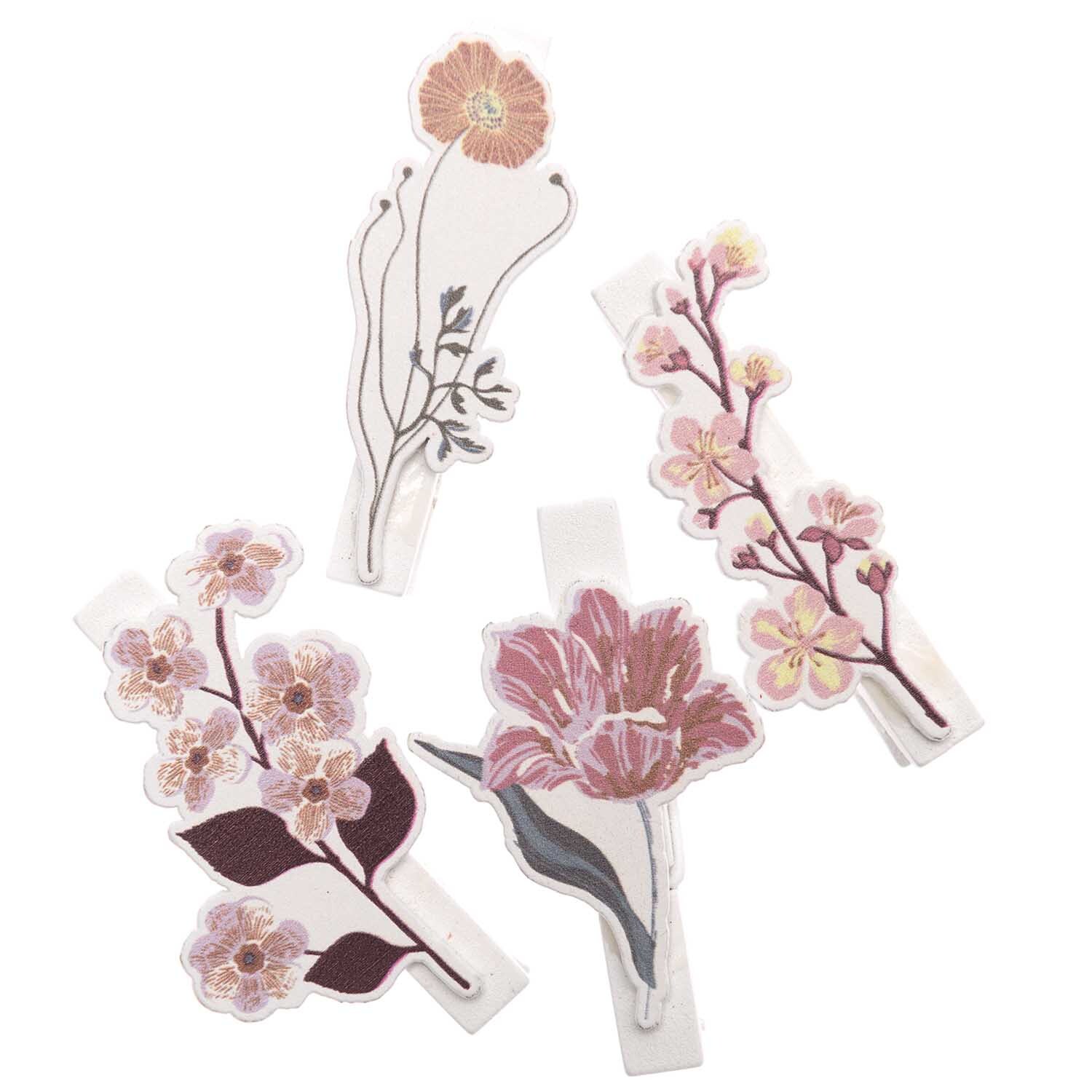 Dekoklammern Blume mauve 4 Stück Dekoklammern Blume mauve 4 Stück
