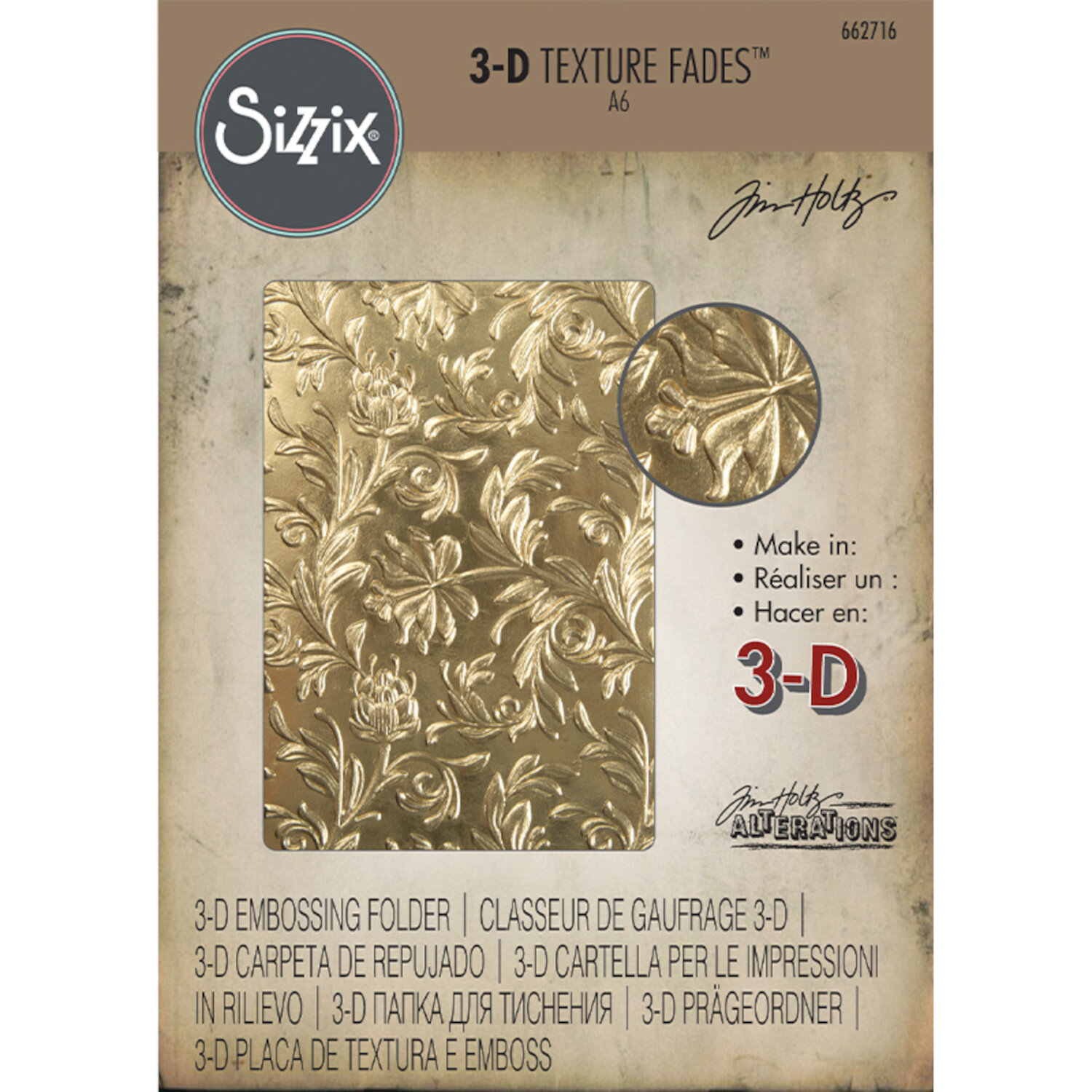 3D Textured Fades Embossing Folder Botanical von idee. Creativmarkt
