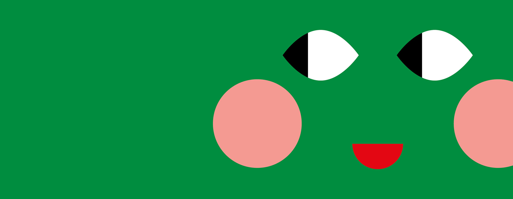 Grafisches Gesicht auf grünem Hintergrund