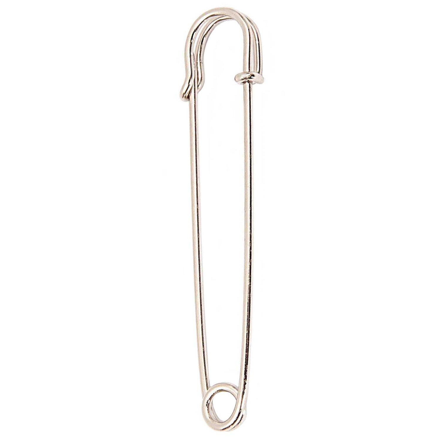 Kiltnadel silber 100mm von Rico Design, längliche Metallnadel mit sicherem Verschluss, ideal zum Fixieren und Dekorieren von Kilts, Schals und Accessoires