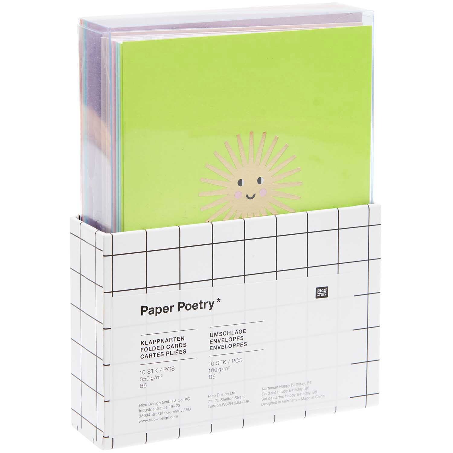 Paper Poetry Kartenset Happy Birthday 20-teilig von Rico Design