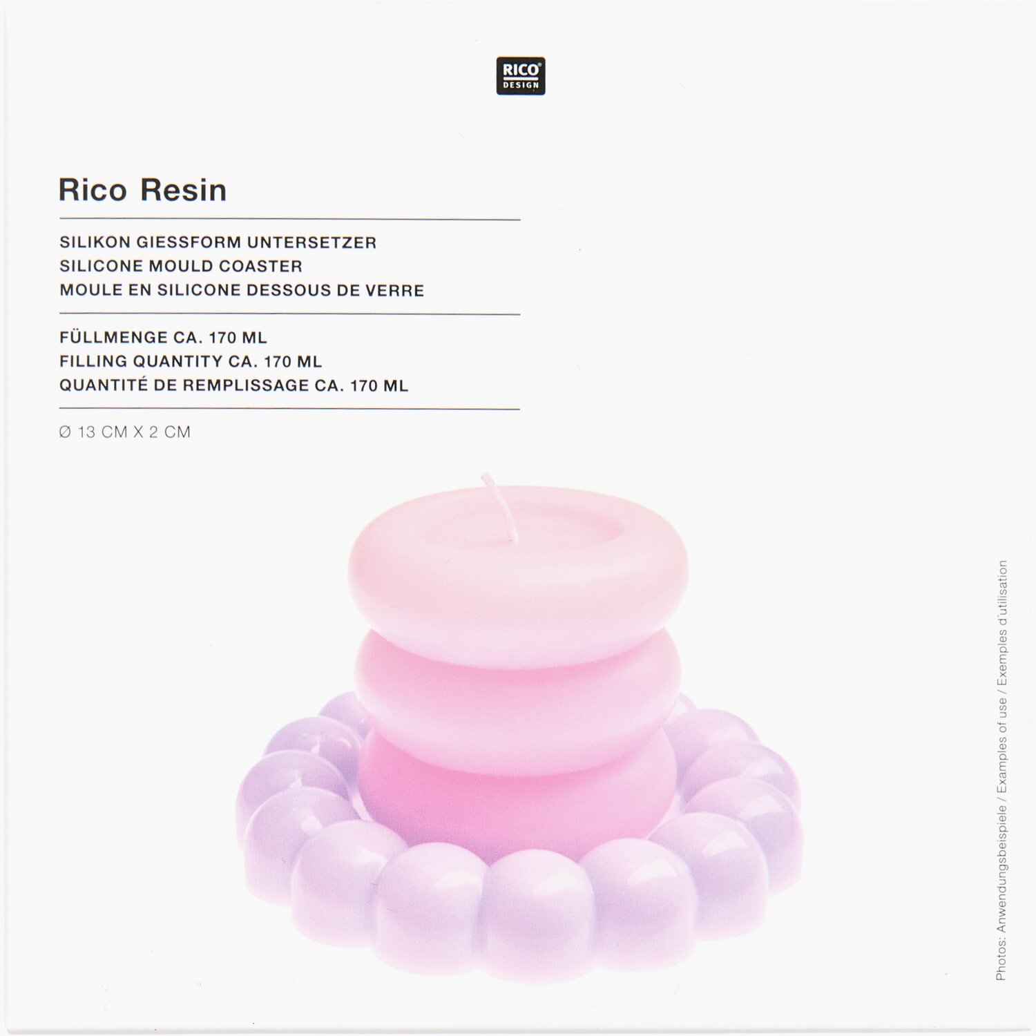 Silikon Gießform Untersetzer groß  Ø13x2cm von Rico Design