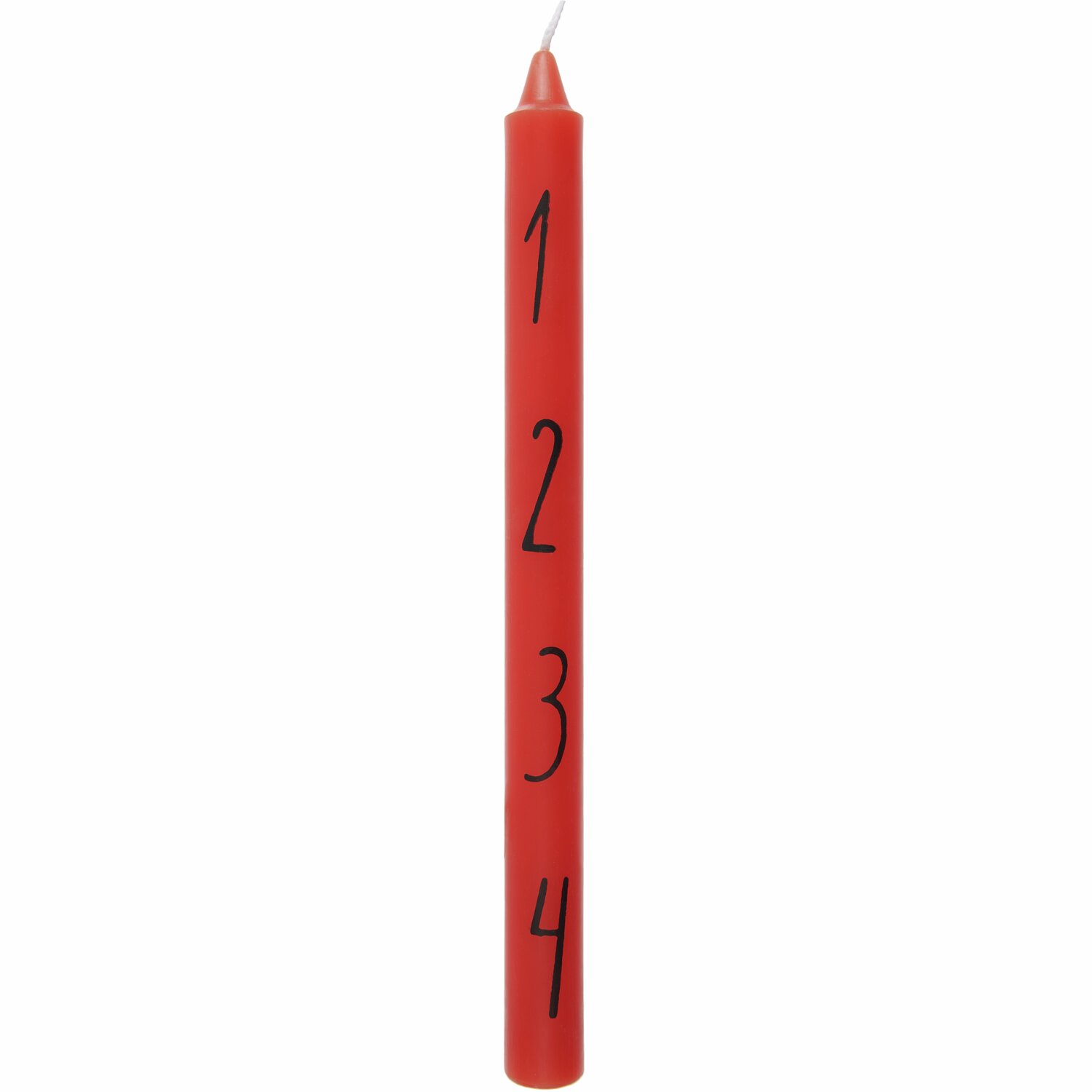 Adventskerze Zahlen 1-4 Ø2,2x28cm Farbe Rot von Rico Design Adventskerze Zahlen 1-4 Ø2,2x28cm Farbe Rot von Rico Design