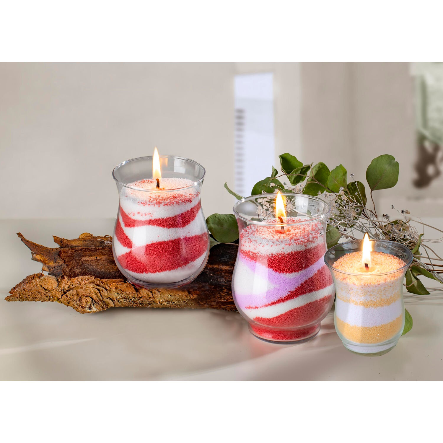 Kerzensand mit Docht 70g Farbe Rot von GLOREX 