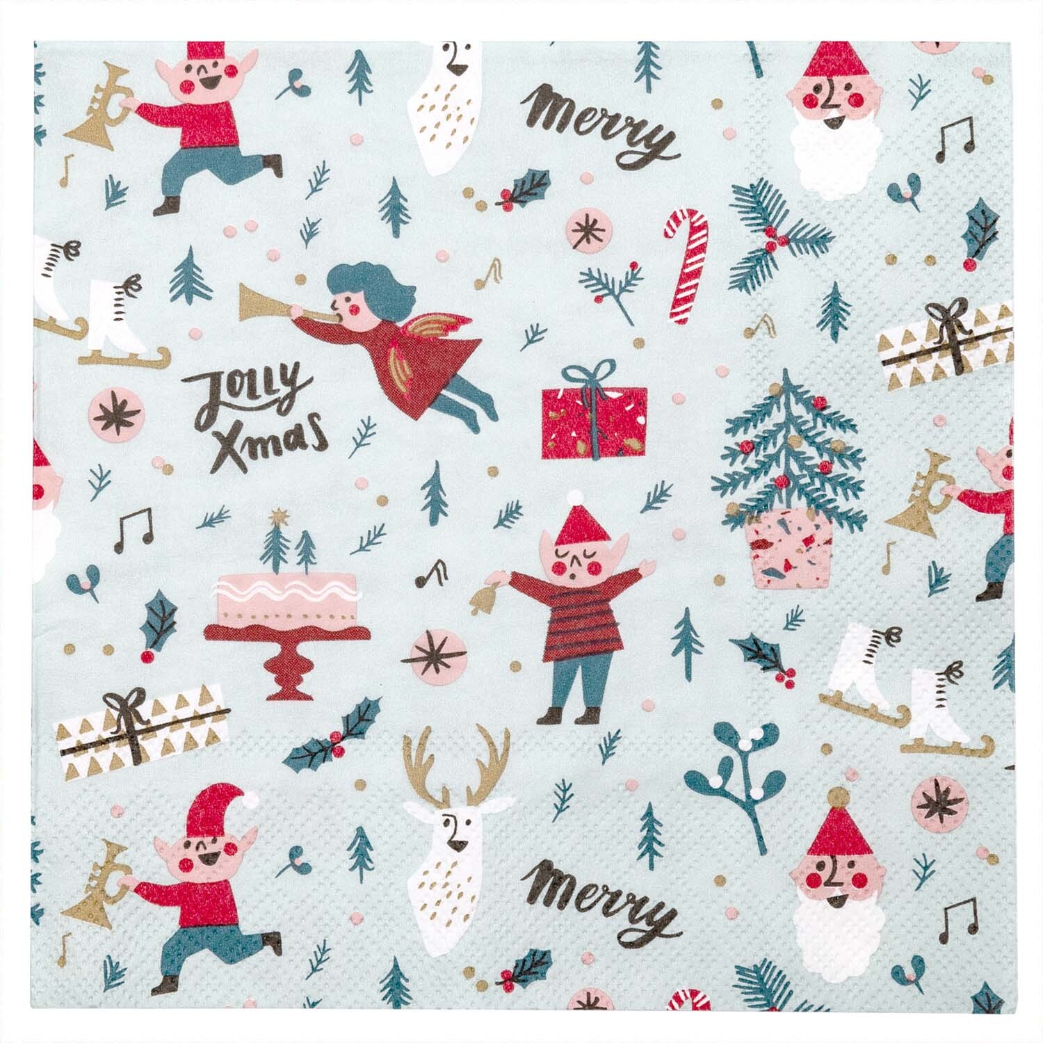 Servietten Jolly Weihnachten rot 33x33cm 20 Stück von Rico Design