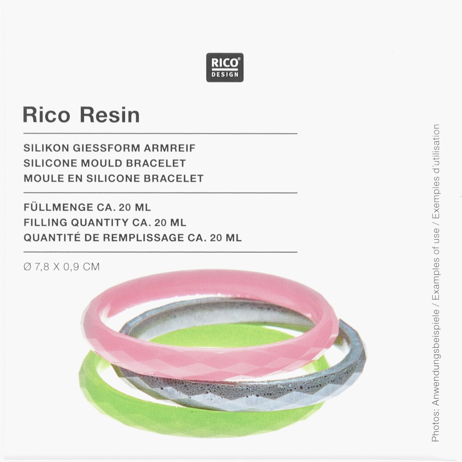 Silikon Gießform Armreif  Ø7,4x0,9cm von Rico Design