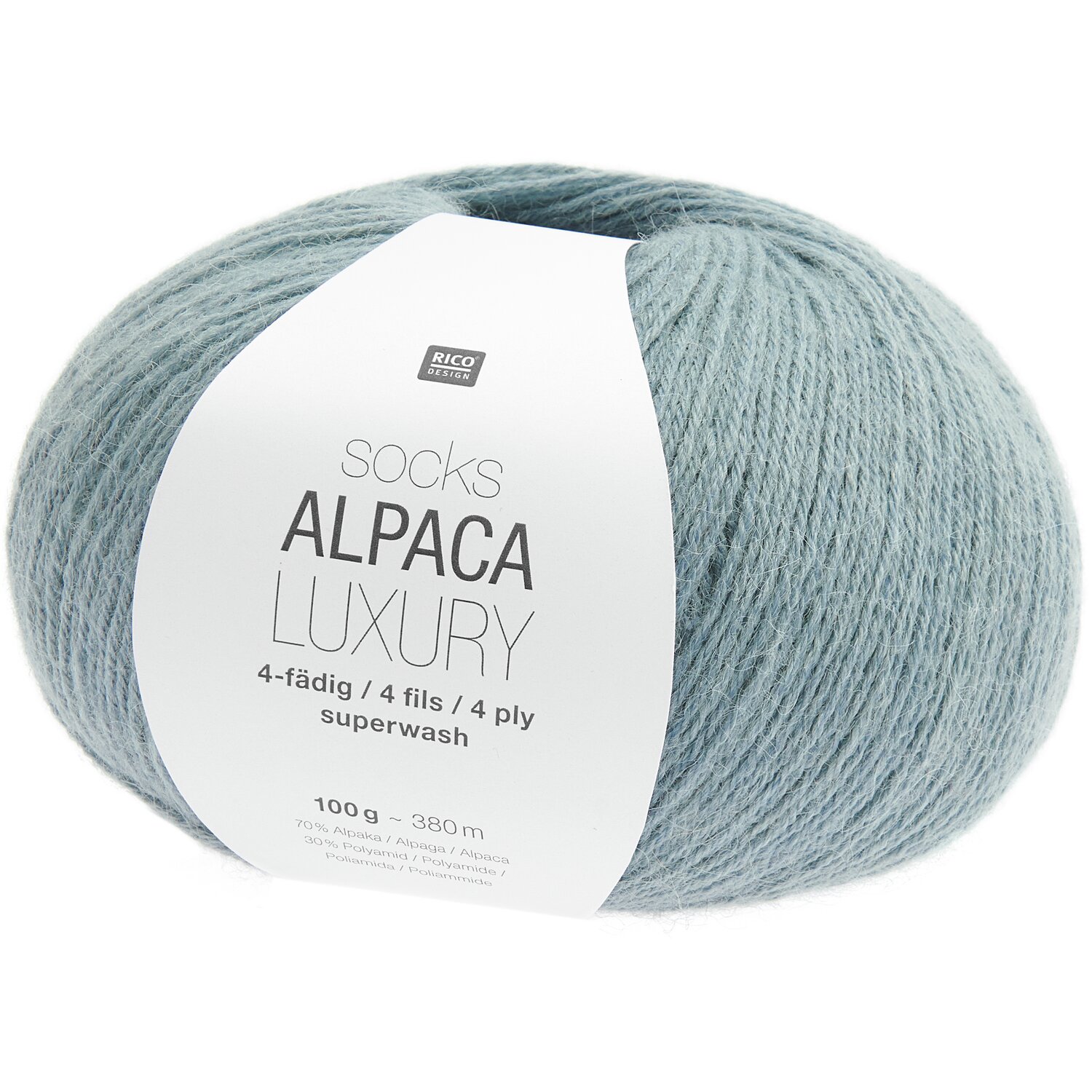 Socks Alpaca Luxury 4-fädig 100g 380m Farbe Aqua von Rico Design