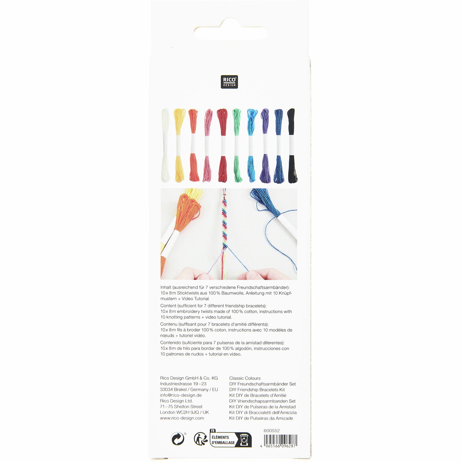 DIY Freundschaftsarmbänder Set Classic Colours von Rico Design