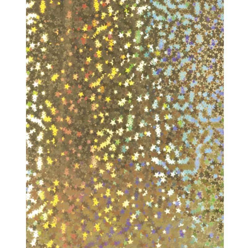 Holografiekarton Sterne gold 50x70cm