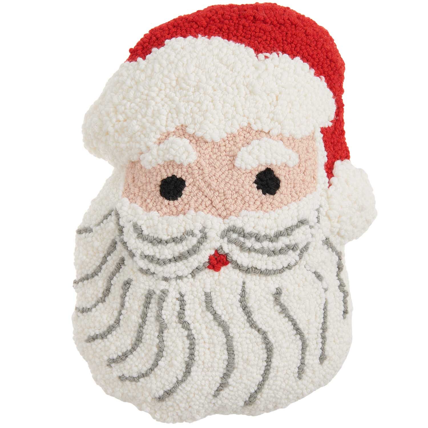 Punch Needle Packung Kissen Santa Punch Needle Packung Kissen Santa zeigt ein weiches, handgefertigtes Kissen in Form von Santas Gesicht. Ideal für weihnachtliche Dekoration.