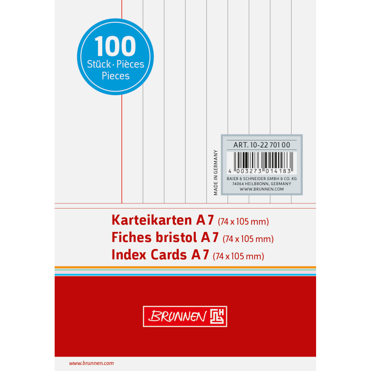 Karteikarte Weiß 100 Stück
