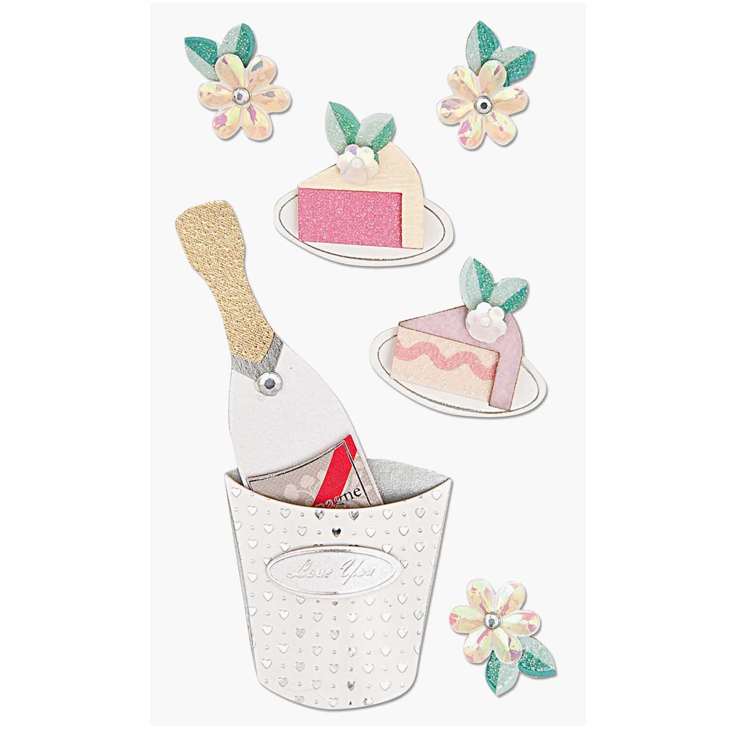 Paper Poetry 3D Sticker Champagner von Rico Design