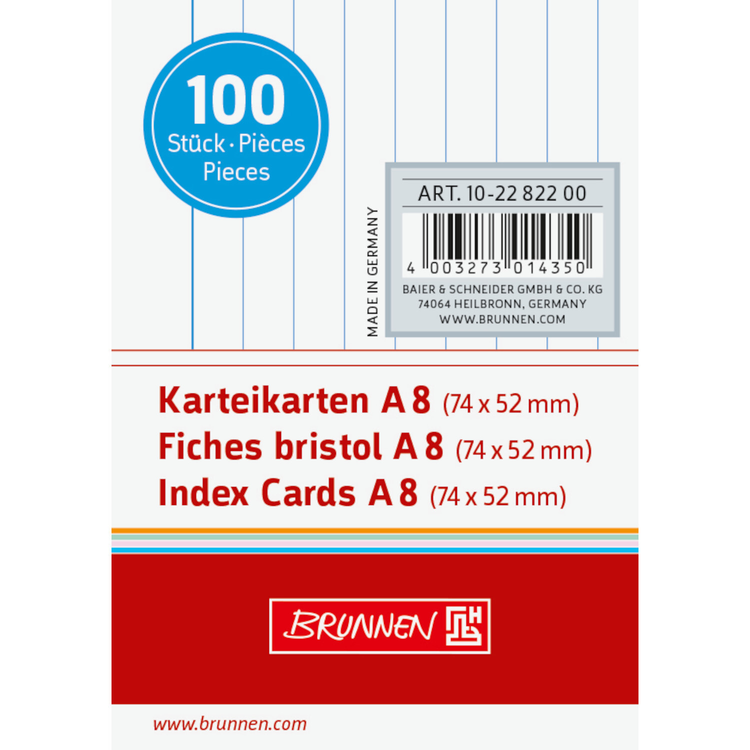 Karteikarte Weiß A8