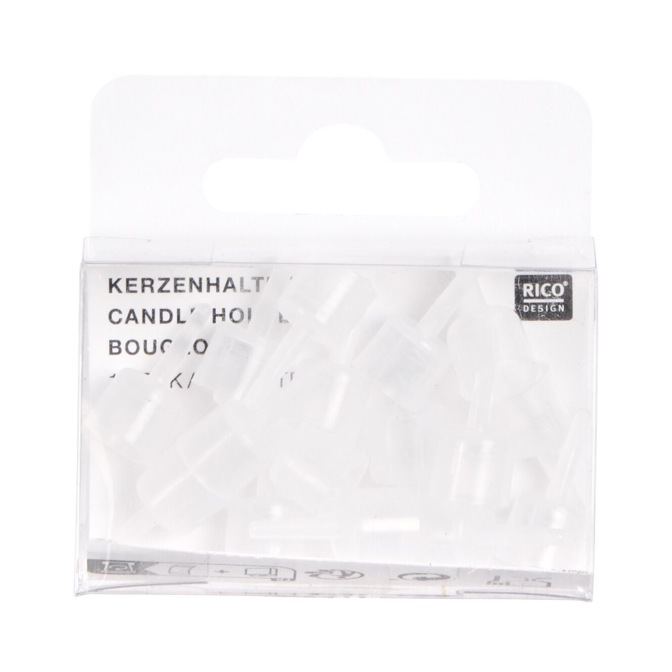 Kerzenhalter 16 Stück Farbe Transparent von Rico Design