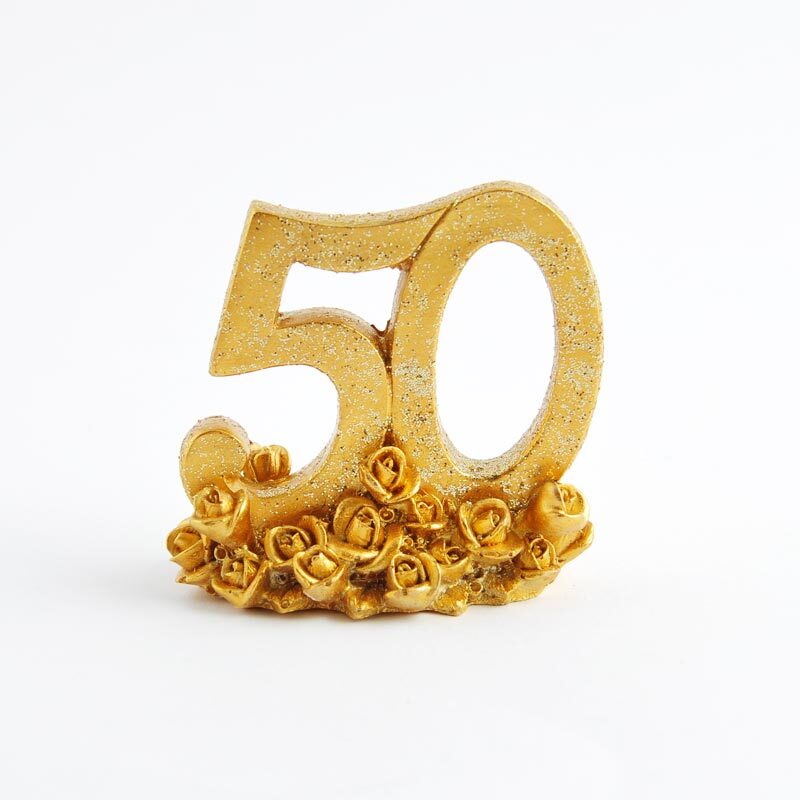 Deko Zahl 50 gold 6,8cm