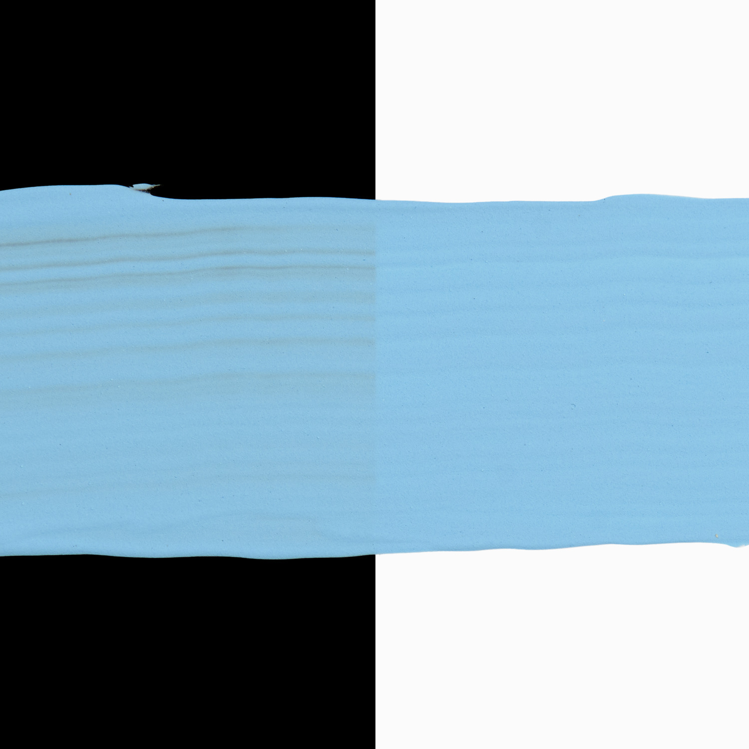 Home Acrylic: Hellblaue Acrylfarbe von Rico Design auf schwarzem und weißem Hintergrund, 82ml.