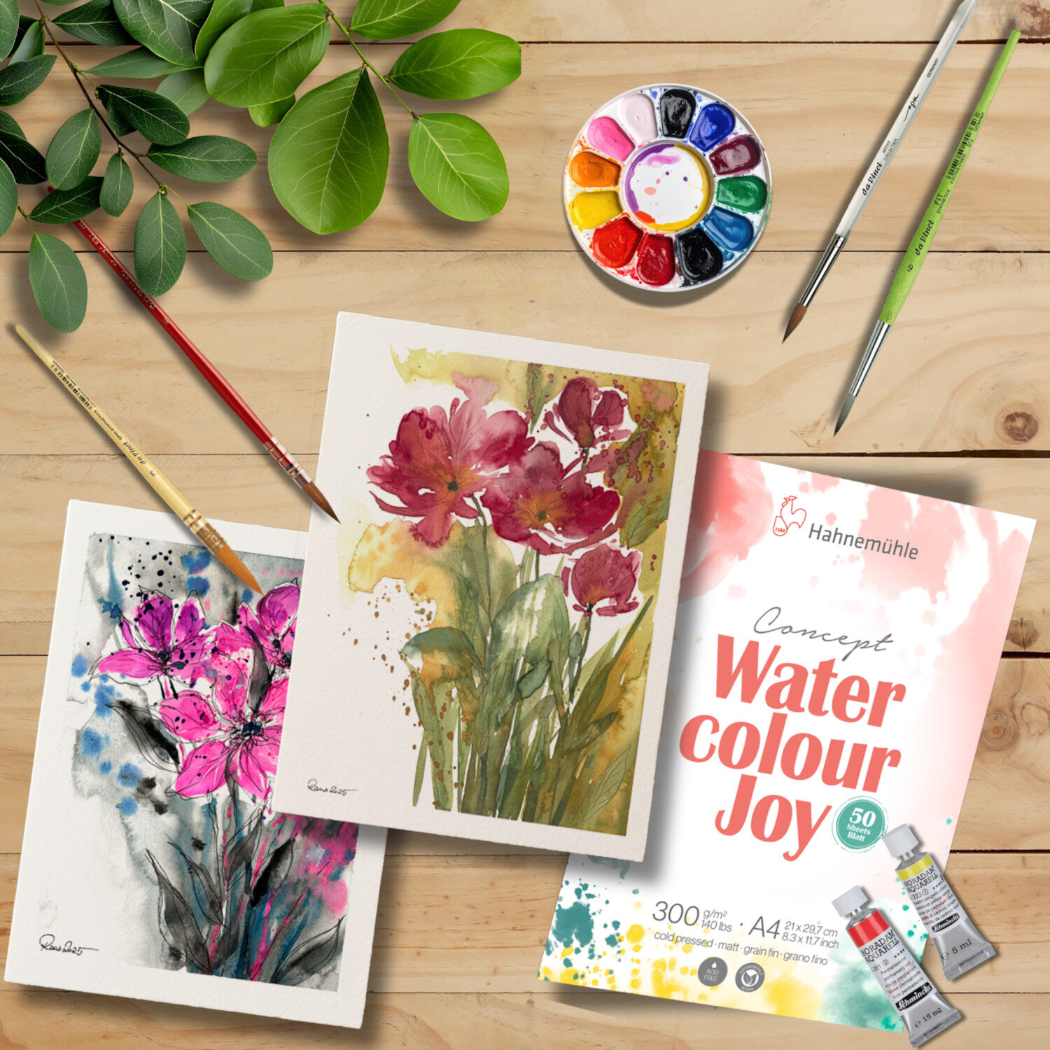 Aquarellblock Watercolour JOY 300g/m² 50 Blatt Format A5 von Rico Design