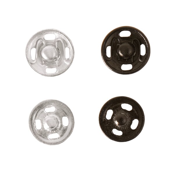 Druckknöpfe Mix Silber-Schwarz 10mm 24 Stück von Rico Design