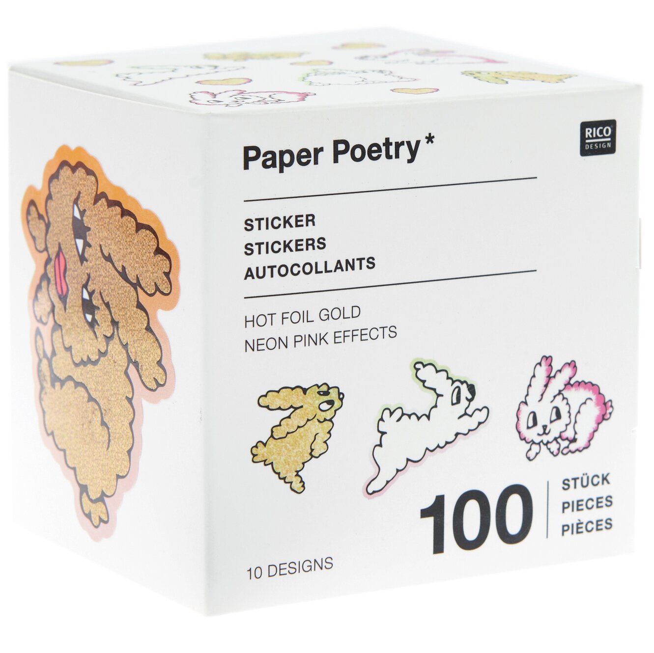 Paper Poetry Sticker Futschikato Hasen auf der Rolle Ø5cm 100 Stück von Rico Design