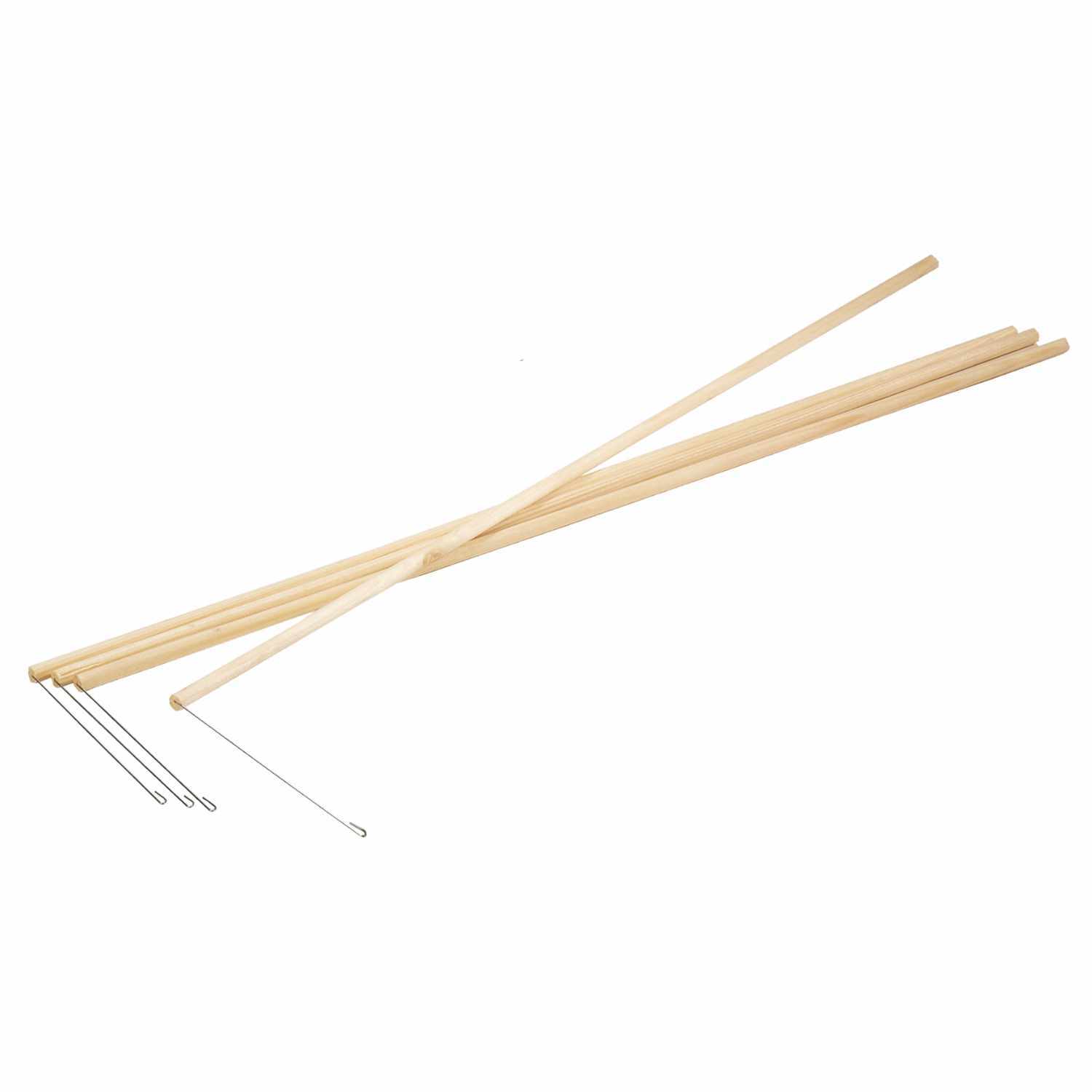Laternenstab Holz mit Drahtbügel 60cm 50 Stück