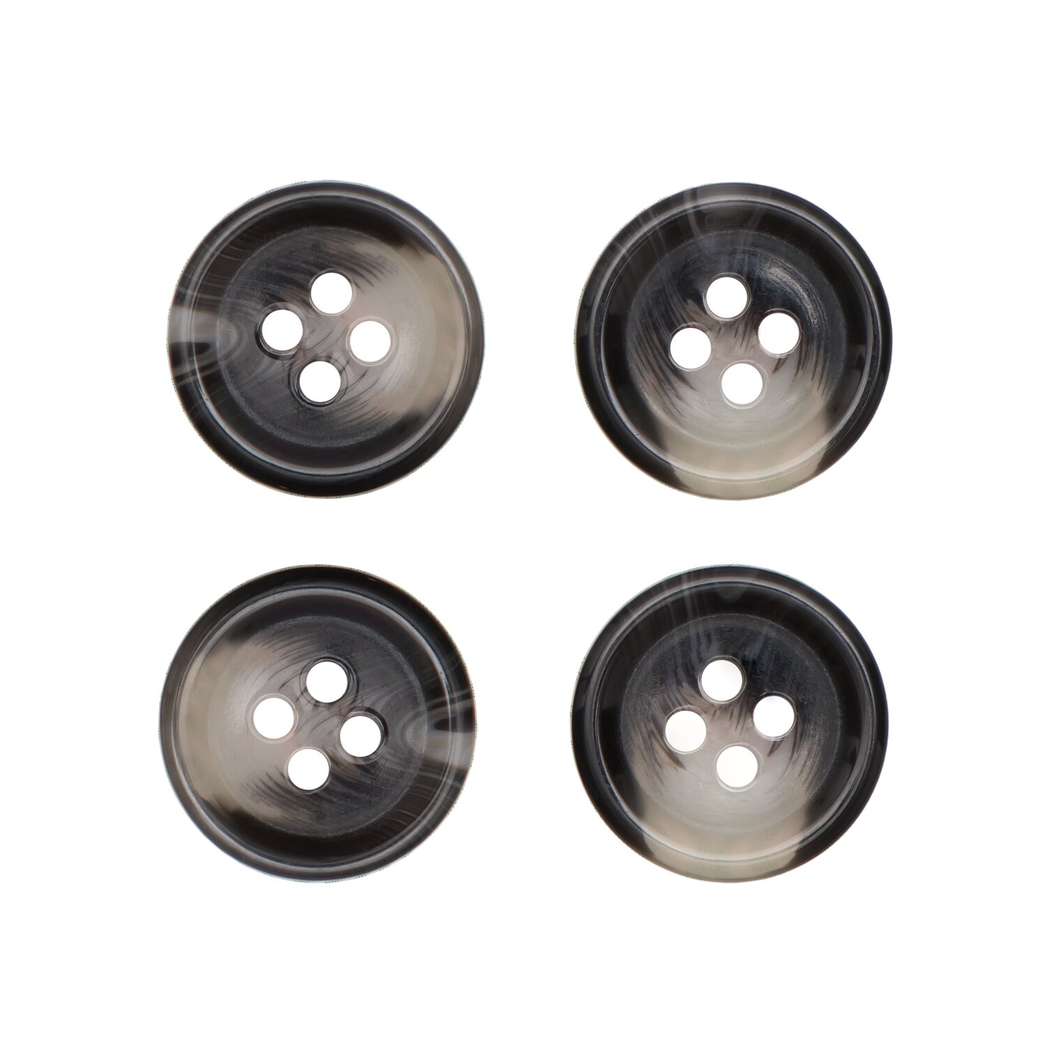 Knöpfe Grau strukturiert 1,5cm 4 Stück von Rico Design