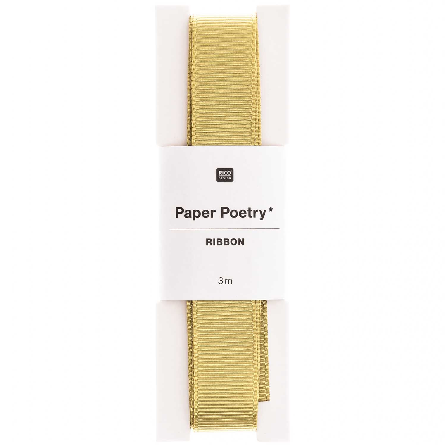 Paper Poetry Ripsband 16mm 3m Farbe Senf von Rico Design