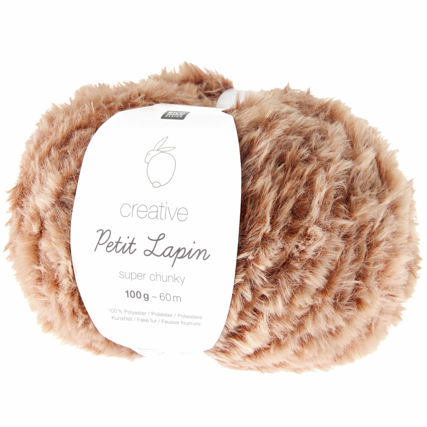 Creative Petit Lapin Super Chunky Wolle in Braun, 100g 60m, flauschig und ideal für Strickprojekte.
